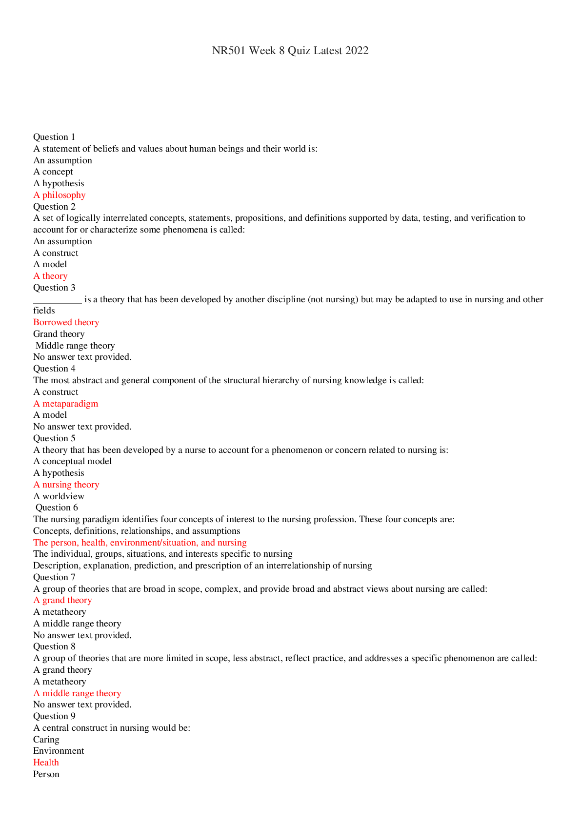 Preview image for NR501 Week 8 Quiz Updated